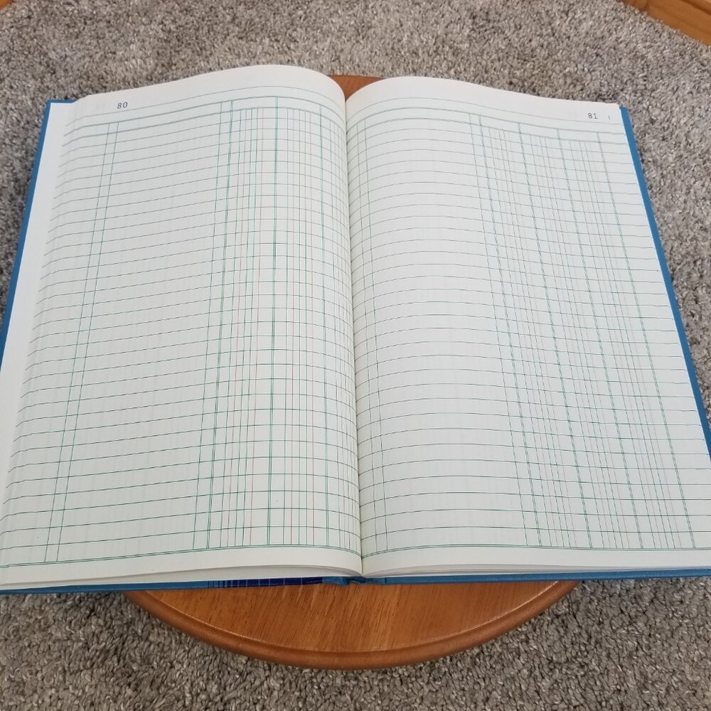 Blueline Vintage Ledger Book Hardcover Unused 200 Pages Three Column A790